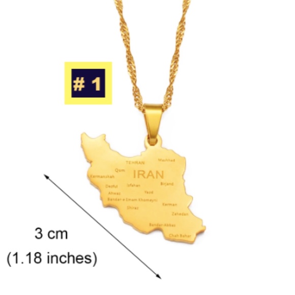 IRAN MAP Necklace - Picture 5 of 6
